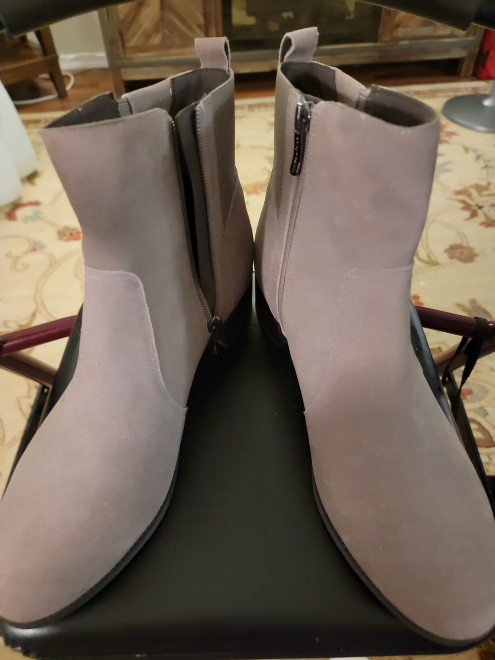 New NWOT Womens Easy Spirit Gray Suede Side-Zip Ankle Boots 11 M